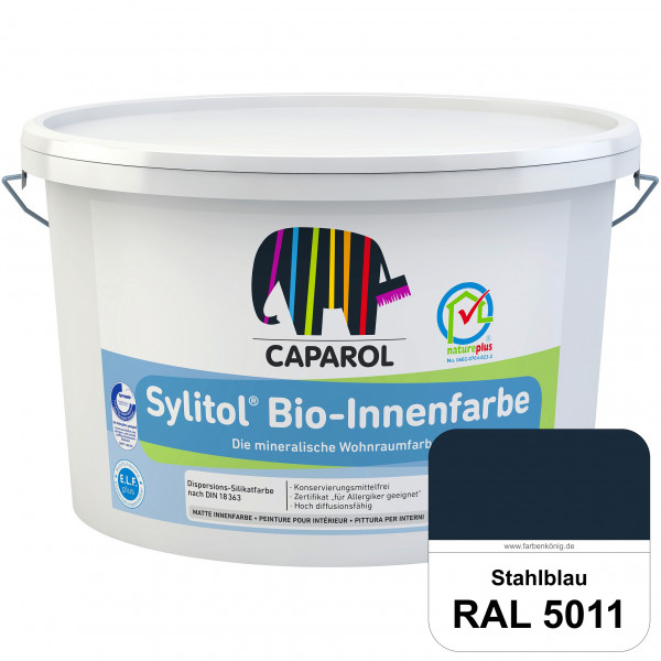 Sylitol® Bio-Innenfarbe (RAL 5011 Stahlblau) Innenfarbe auf Silikatbasis  für Allergiker
