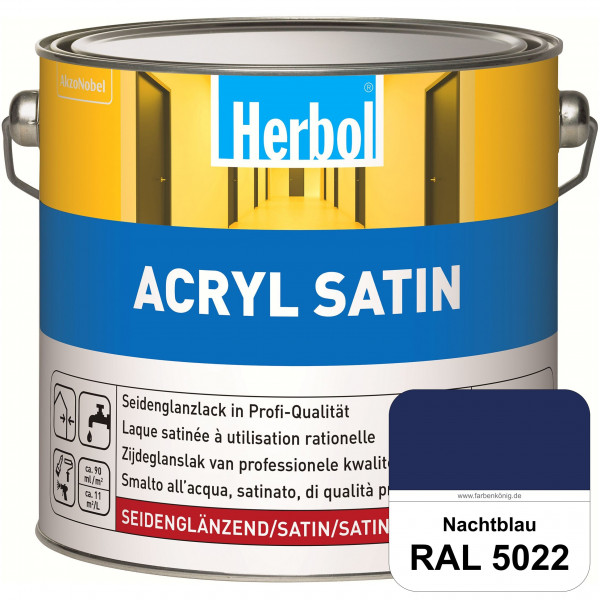 Acryl Satin (RAL 5022 Nachtblau) wasserverdünnbarer seidenglänzender Lack (Innen & Außen)