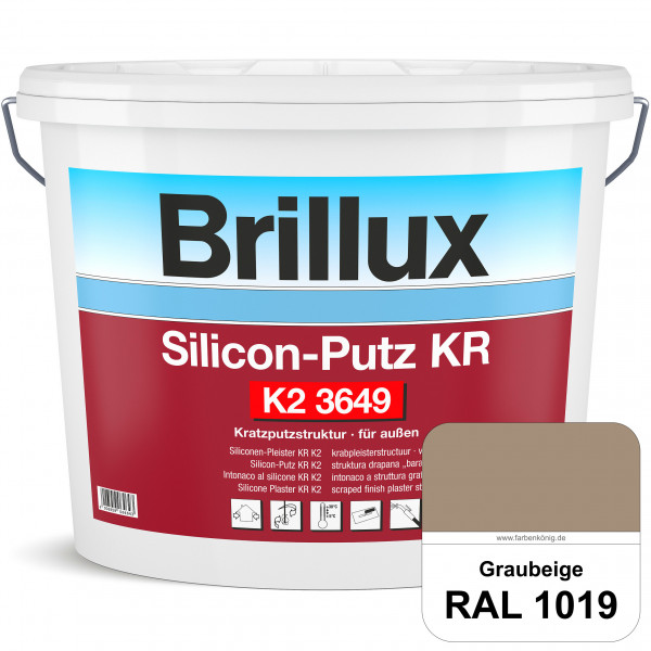 Silicon-Putz KR K2 3649 (RAL 1019 Graubeige) Dekorputz auf Siliconharzbasis (außen)