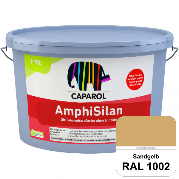 AmphiSilan FREE (RAL 1002 Sandgelb) Mineralmatte Fassadenfarbe in spezieller Siliconharz-Bindemittel