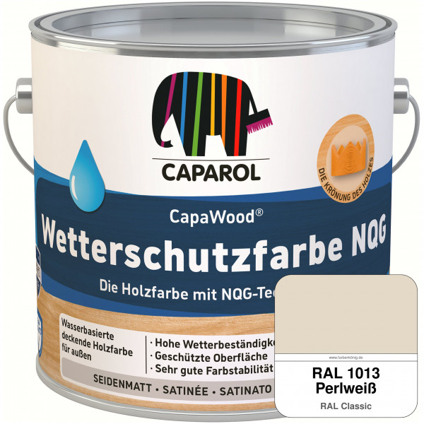 CapaWood® Wetterschutzfarbe NQG (RAL 1013 Perlweiß) - ersetzt Capadur Wetterschutzfarbe NQG