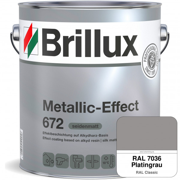 Metallic-Effect 672 (RAL 7036 Platingrau) schnell trocknender Alkydharzlack für Metalleffekte (innen