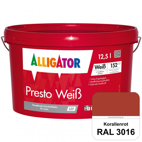 Presto Weiß LEF (RAL 3016 Korallenrot)