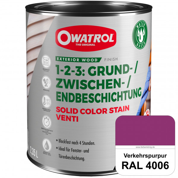 SOLID COLOR STAIN VENTI (RAL 4006 Verkehrspurpur)