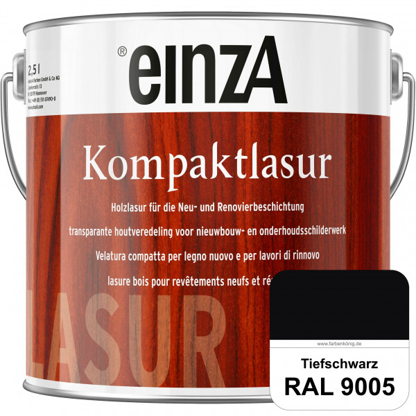 einzA Kompaktlasur (RAL 9005 Tiefschwarz) Lasuranstrich für den Neu- und Renovieranstrich
