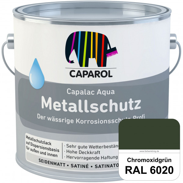 Capalac Aqua Metallschutz (RAL 6020 Chromoxidgrün) wasserbasierter Korrosionsschutz für Stahl & verz