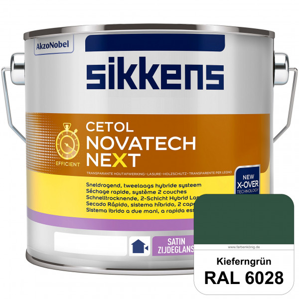 Cetol Novatech neXt (RAL 6028 Kieferngrün) Schnelltrocknende Hybrid-Lasur mit höchster Wetterbeständ