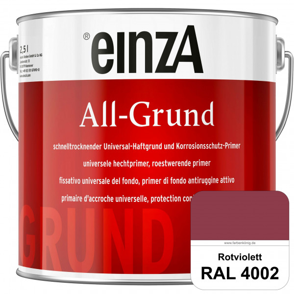 einzA All-Grund (RAL 4002 Rotviolett) Schnelltrocknender Haftgrund & Korrosionsschutz-Primer