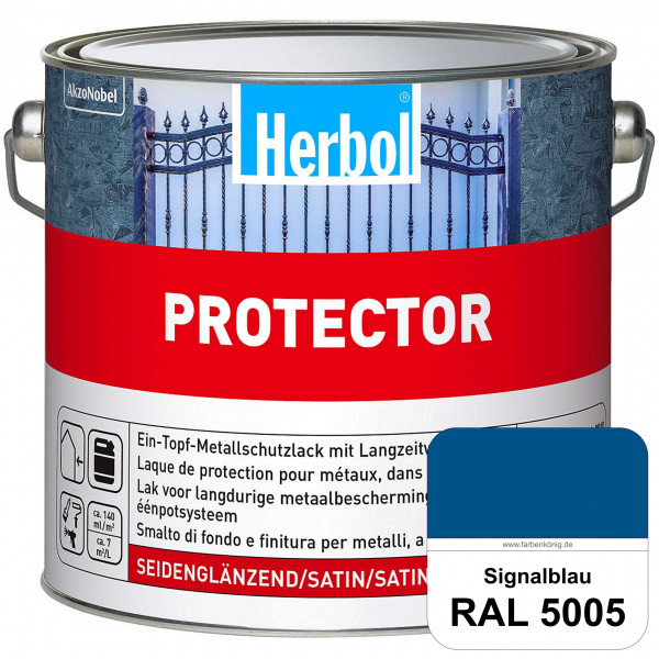 Protector (RAL 5005 Signalblau) Seidenglänzende Spezialbeschichtung für Eisen- und NE-Metalle (außen