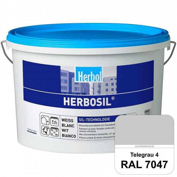 Herbosil (RAL 7047 Telegrau 4) streiflichtunempfindliche siliconharzverstärkte Fassadenfarbe