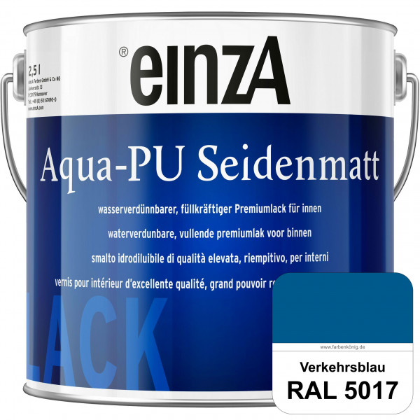 einzA Aqua-PU seidenmatt (RAL 5017 Verkehrsblau) wasserverdünnbarer Premiumlack für innen