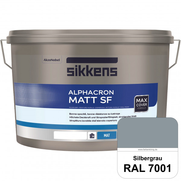 Alphacron Matt SF (RAL 7001 Silbergrau) stumpfmatte & hochwertige Premium-Wandfarbe (innen)