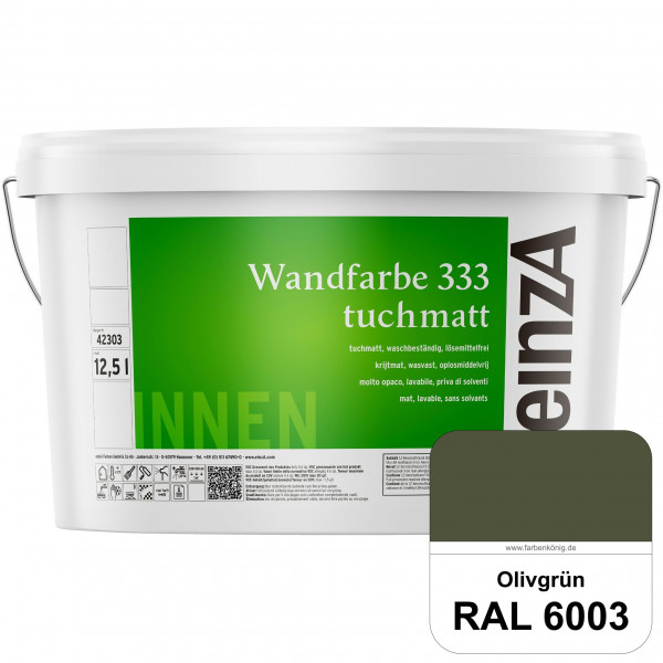 einzA Wandfarbe 333 tuchmatt (RAL 6003 Olivgrün) Hochdeckende, waschbeständige Wandfarbe
