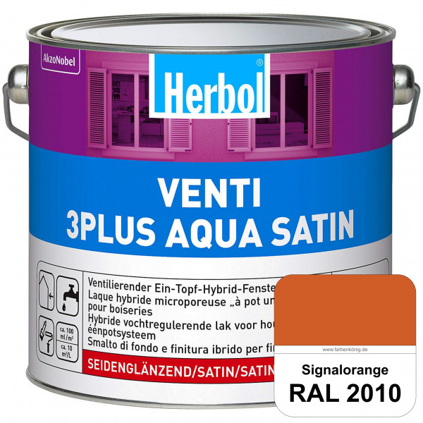 Venti 3Plus Aqua Satin (RAL 2010 Signalorange) wasserbasierter & feuchtigkeitregulierender Ein-Topf-