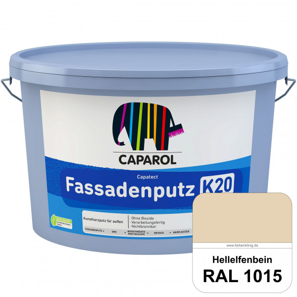 Capatect Sylitol Fassadenputz K20 (RAL 1015 Hellelfenbein) Silikatisch gebundener Strukturputz nach