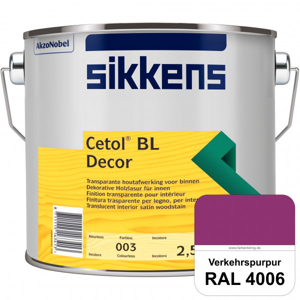 Cetol BL Decor (RAL 4006 Verkehrspurpur) wasserbasierte & seidenglänzende Dünnschichtlasur für innen