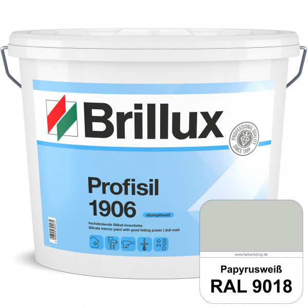 Profisil 1906 Silikat-Innenfarbe (RAL 9018 Papyrusweiß) stumpfmatte Innenfarbe für Allergiker nach D