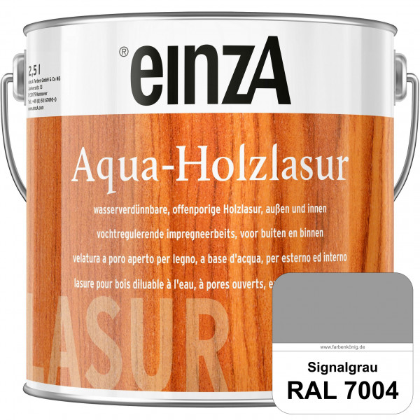 einzA Aqua-Holzlasur (RAL 7004 Signalgrau) wasserverdünnbare offenporige Holzlasur für Holzbauteile