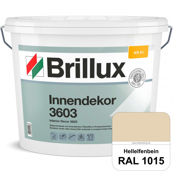 Innendekor ELF KR-K1 3603 (RAL 1015 Hellelfenbein) Kratzputz nach zur Erzielung dekorativer und stra