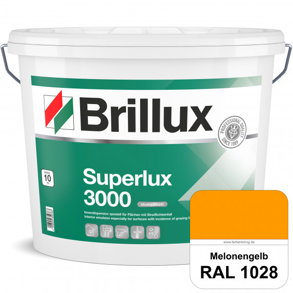 Superlux 3000 (RAL 1028 Melonengelb) hoch deckende stumpfmatte Innen-Dispersionsfarbe - streiflichtu