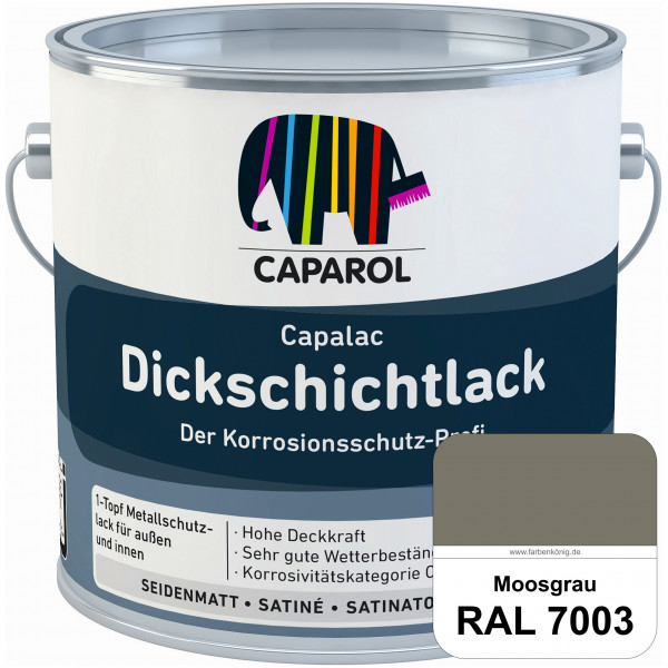 Capalac Dickschichtlack (RAL 7003 Moosgrau) 1-Topf Metallschutzlack (löselmittelhaltig) innen & auße