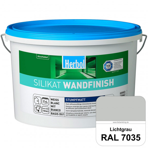 Silikat WandFinish (RAL 7035 Lichtgrau) mineralische Wandfarbe für ein gesundes Wohnklima