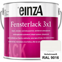 Vorschau: einzA Fensterlack 3 x 1 (RAL 9016 Verkehrsweiß) wetterbeständiger & seidenglänzender Fensterlack Vorschau: einzA Fensterlack 3 x 1 (RAL 9016 Verkehrsweiß) wetterbeständiger & seidenglänzender Fensterlack