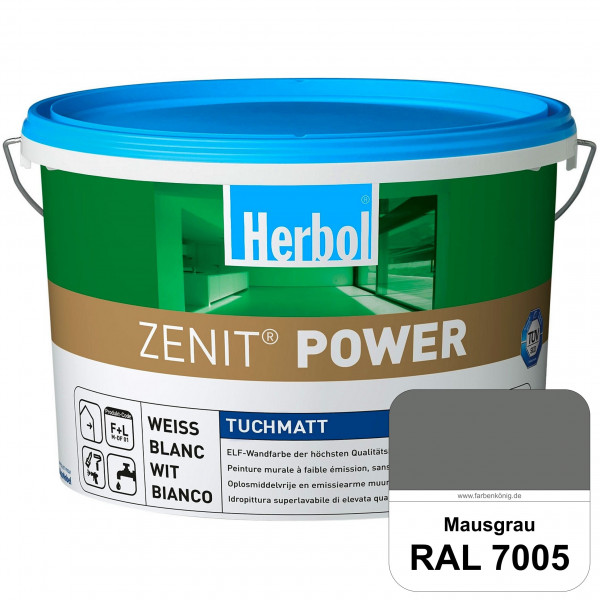 Herbol Zenit Power (RAL 7005 Mausgrau) Superdeckende ELF-Wandfarbe