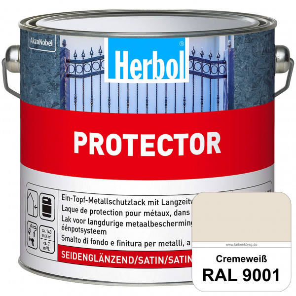 Protector (RAL 9001 Cremeweiß) Seidenglänzende Spezialbeschichtung für Eisen- und NE-Metalle (außen)