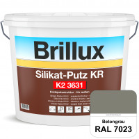 Silikat-Putz KR K2 3631 (RAL 7023 Betongrau) Dekorativer Kratzputz auf Silikatbasis