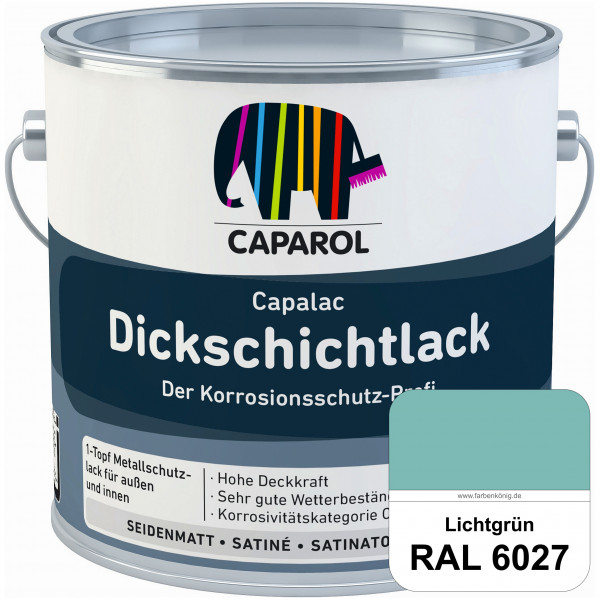 Capalac Dickschichtlack (RAL 6027 Lichtgrün) 1-Topf Metallschutzlack (löselmittelhaltig) innen & auß