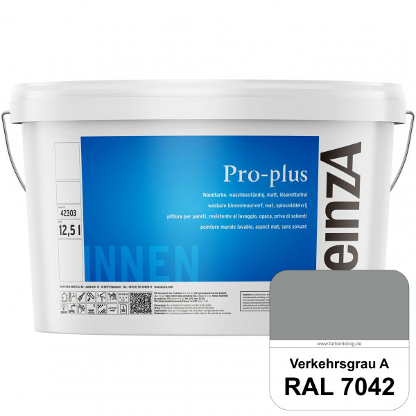 einzA Pro-plus (RAL 7042 Verkehrsgrau A) Lösemittelfreie waschbeständige Kunststoff-Dispersionsfarbe