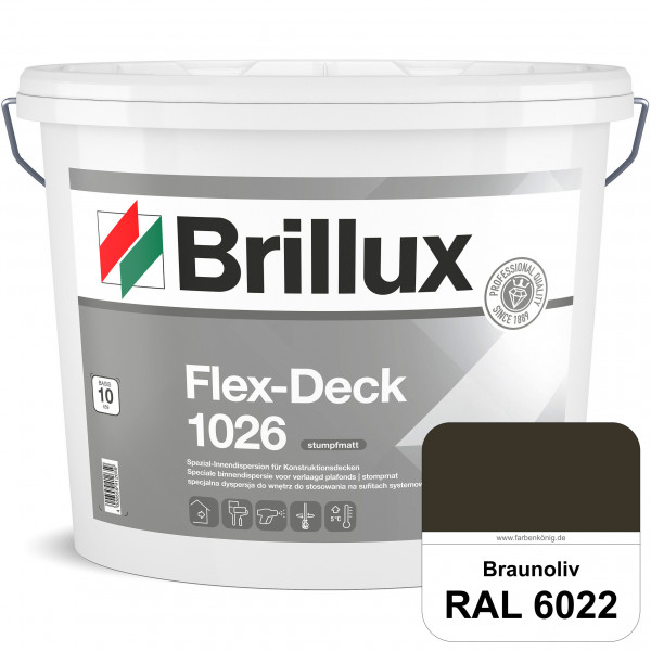 Flex-Deck ELF 1026 (RAL 6022 Braunoliv) Hochwertige Innendispersion für Decken mit Installationen &