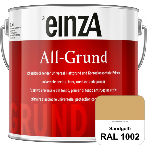 einzA All-Grund (RAL 1002 Sandgelb) Schnelltrocknender Haftgrund & Korrosionsschutz-Primer