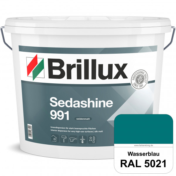 Sedashine 991 (RAL 5021 Wasserblau) Seidenmatte Innendispersion für hoch strapazierfähige & gut rein