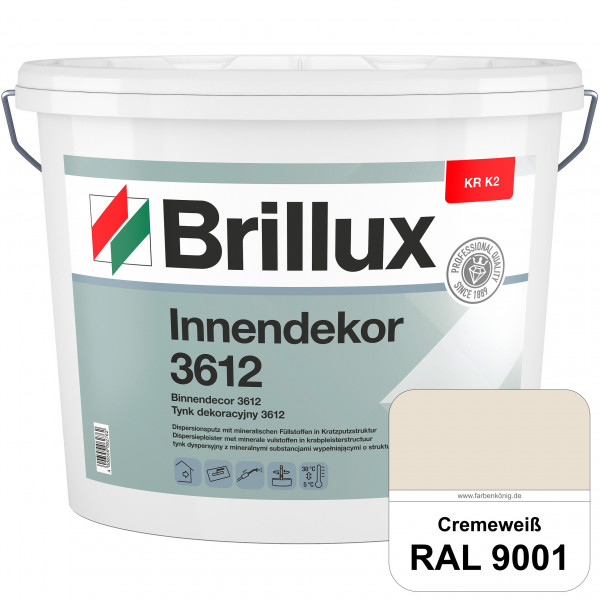 Innendekor ELF KR-K2 3612 (RAL 9001 Cremeweiß) Kratzputz nach zur Erzielung dekorativer und strapazi