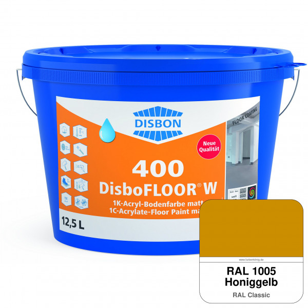 DisboFLOOR W 400 1K-Acryl-Bodenfarbe (RAL 1005 Honiggelb)