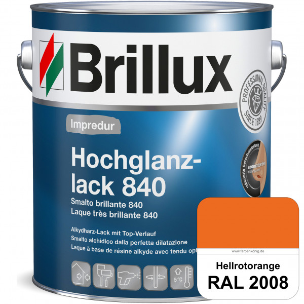 Impredur Hochglanzlack 840 (RAL 2008 Hellrotorange) für Holz- und Metallflächen (löselmittelhaltig)