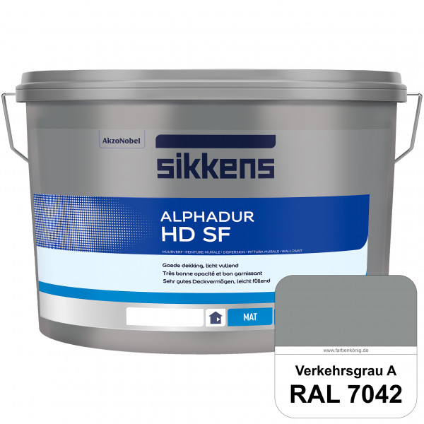 Alphadur HD SF (RAL 7042 Verkehrsgrau A) matte hochdeckende waschbeständige Innenwandfarbe
