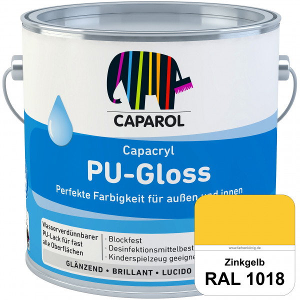 Capacryl PU-Gloss (RAL 1018 Zinkgelb) glänzender & wasserbasierter Lack (innen & außen)