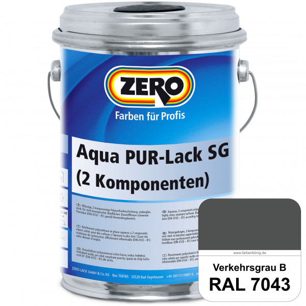 Aqua PUR-Lack SG inkl. Härter (RAL 7043 Verkehrsgrau B)