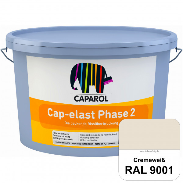 Cap-elast Phase 2 (RAL 9001 Cremeweiß) Sanierung gerissener Putzfassaden und Betonflächen