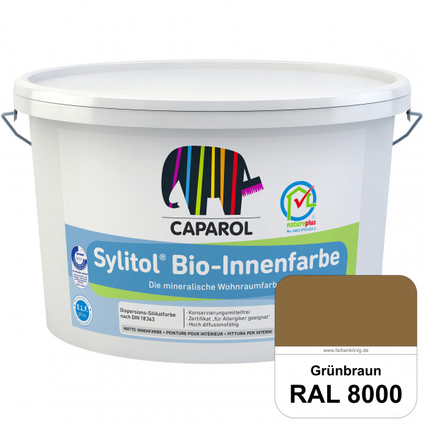 Sylitol® Bio-Innenfarbe (RAL 8000 Grünbraun) Innenfarbe auf Silikatbasis  für Allergiker