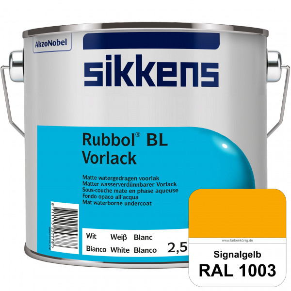 Rubbol BL Vorlack (RAL 1003 Signalgelb) Wasserbasierter, matter & umweltschonender Vorlack (innen)
