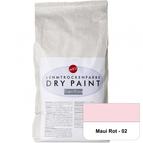 DRY-PAINT Lehmtrockenfarbe - Maui Rot - 02