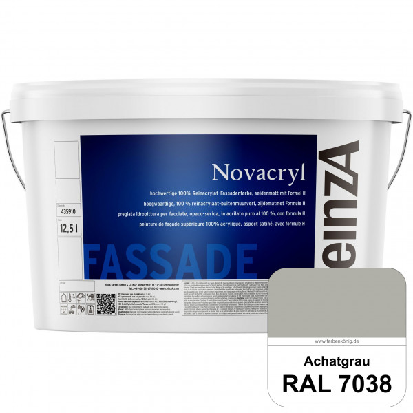 einzA Novacryl (RAL 7038 Achatgrau) Reinacrylat-Fassadenfarbe, seidenmatt