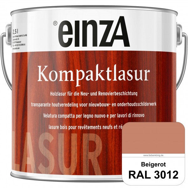 einzA Kompaktlasur (RAL 3012 Beigerot) Lasuranstrich für den Neu- und Renovieranstrich