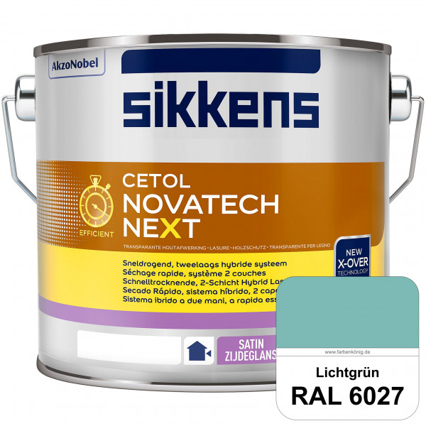 Cetol Novatech neXt (RAL 6027 Lichtgrün) Schnelltrocknende Hybrid-Lasur mit höchster Wetterbeständig