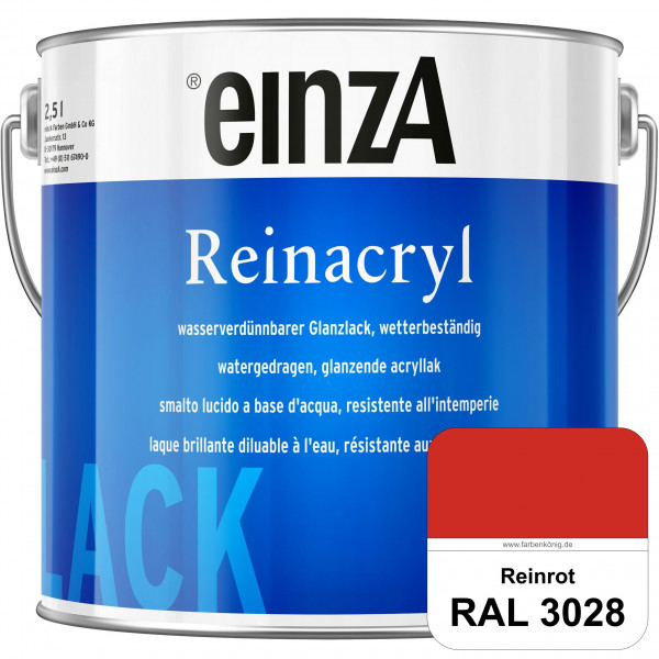 einzA Reinacryl (RAL 3028 Reinrot) wetterbeständige glänzende Acryl-PU-Lackfarbe