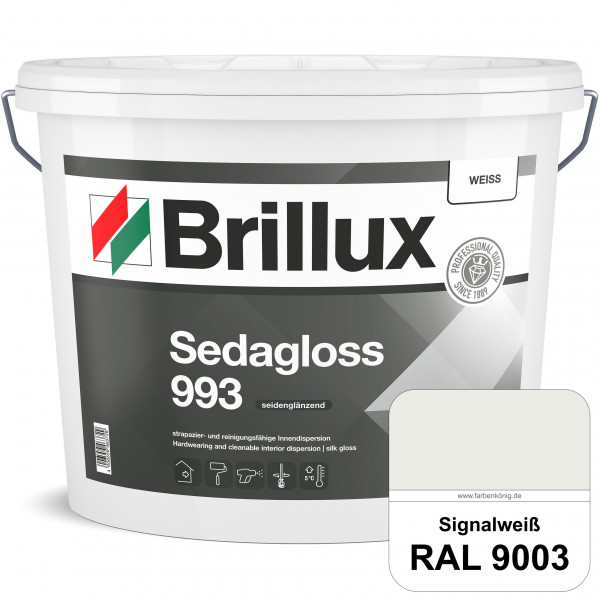 Sedagloss 993 (RAL 9003 Signalweiß) seidenglänzende Innendispersion für hoch strapazierfähige & gut